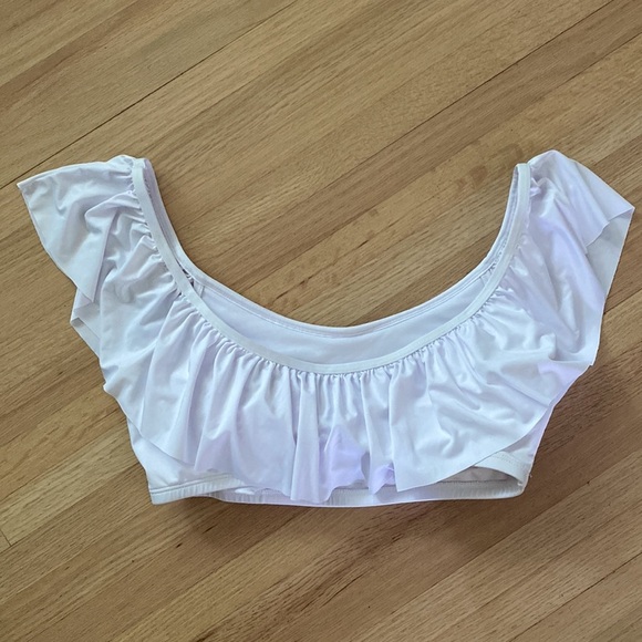 La Vie en Rose White Ruffle Swim Top - Picture 3 of 3